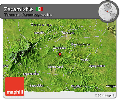 Satellite 3D Map of Zacamixtle