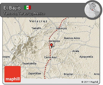 Shaded Relief 3D Map of El Bajío