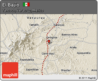 Shaded Relief 3D Map of El Bajío