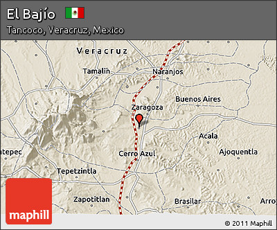 Shaded Relief 3D Map of El Bajío