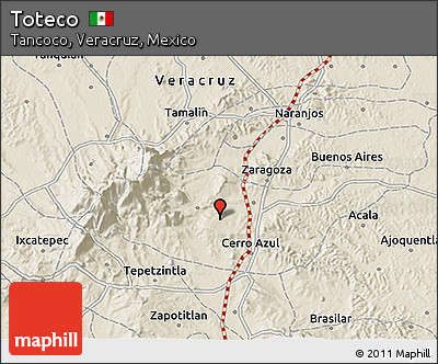 Shaded Relief 3D Map of Toteco