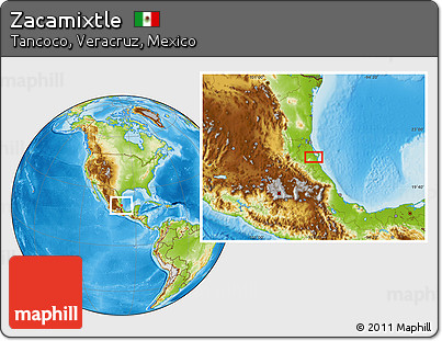Physical Location Map of Zacamixtle