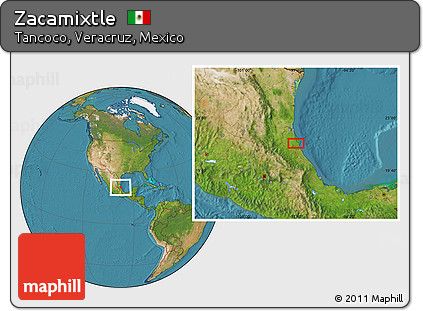 Satellite Location Map of Zacamixtle