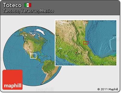 Satellite Location Map of Toteco
