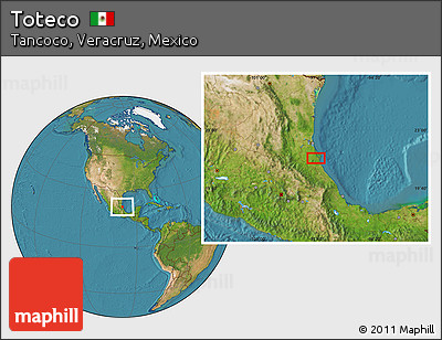 Satellite Location Map of Toteco