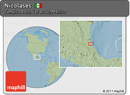 Savanna Style Location Map of Nicolases, hill shading