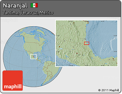 Savanna Style Location Map of Naranjal, hill shading
