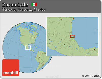 Savanna Style Location Map of Zacamixtle