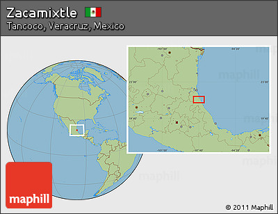 Savanna Style Location Map of Zacamixtle