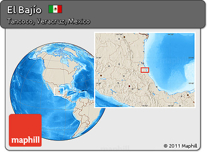 Shaded Relief Location Map of El Bajío