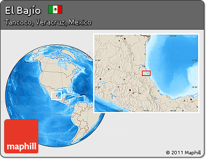 Shaded Relief Location Map of El Bajío