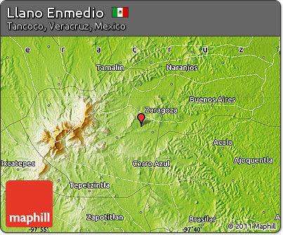 Physical Map of Llano Enmedio