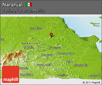 Physical Panoramic Map of Naranjal