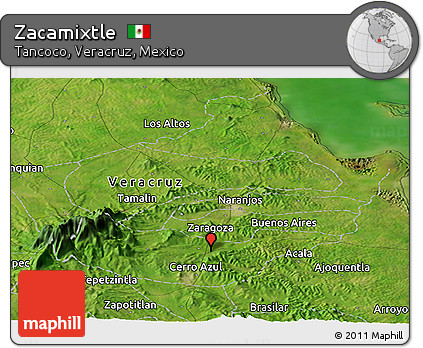 Satellite Panoramic Map of Zacamixtle