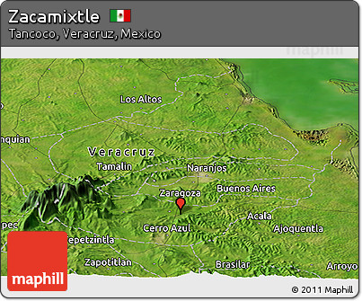 Satellite Panoramic Map of Zacamixtle