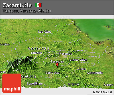 Satellite Panoramic Map of Zacamixtle