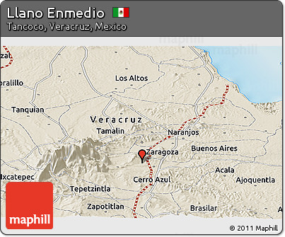 Shaded Relief Panoramic Map of Llano Enmedio
