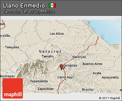 Shaded Relief Panoramic Map of Llano Enmedio