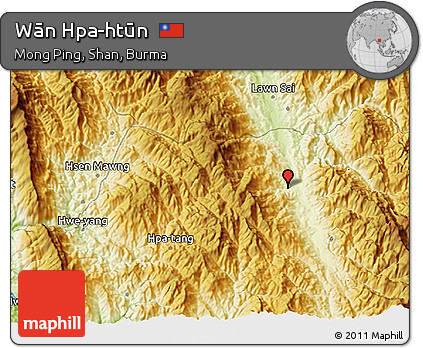 Physical 3D Map of Wān Hpa-htūn