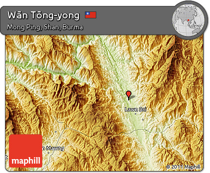 Physical 3D Map of Wān Tōng-yong