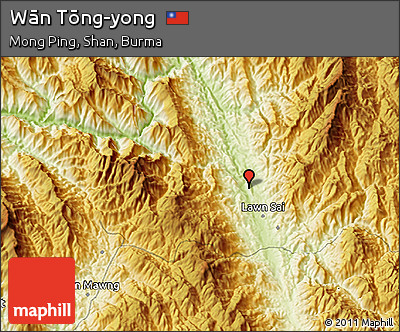 Physical 3D Map of Wān Tōng-yong