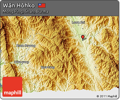 Physical 3D Map of Wān Hōhko