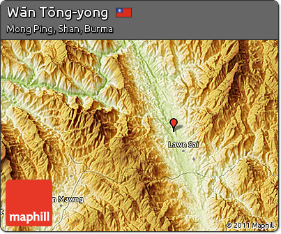 Physical 3D Map of Wān Tōng-yong