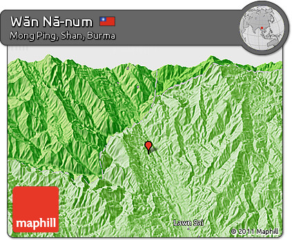 Political 3D Map of Wān Nā-num
