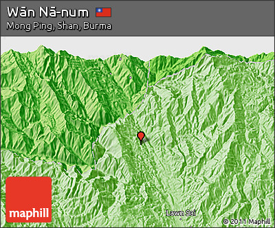 Political 3D Map of Wān Nā-num