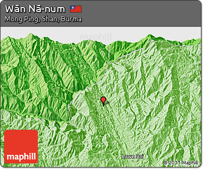 Political 3D Map of Wān Nā-num