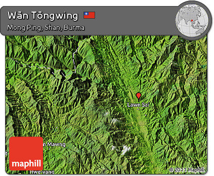 Satellite 3D Map of Wān Tōngwing
