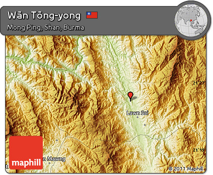 Physical Map of Wān Tōng-yong