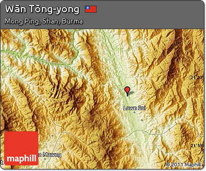 Physical Map of Wān Tōng-yong