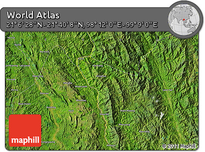 Satellite Map of the Area around 21° 23' 18" N, 98° 40' 30" E