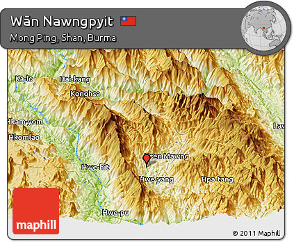 Physical Panoramic Map of Wān Nawngpyit