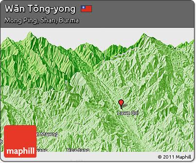 Political Panoramic Map of Wān Tōng-yong