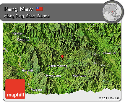 Satellite Panoramic Map of Pang Maw