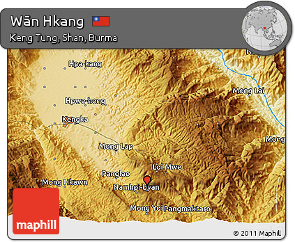 Physical 3D Map of Wān Hkang