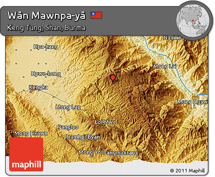 Physical 3D Map of Wān Mawnpa-yā