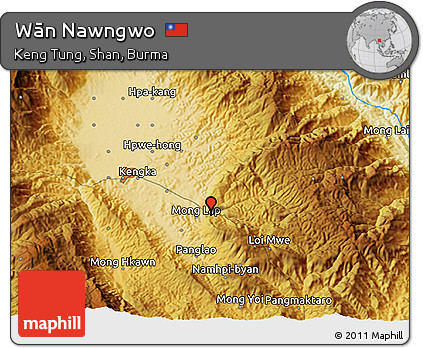 Physical 3D Map of Wān Nawngwo