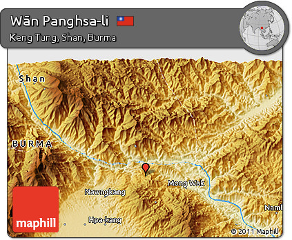 Physical 3D Map of Wān Panghsa-li
