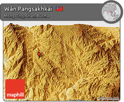 Physical 3D Map of Wān Pangsakhkai