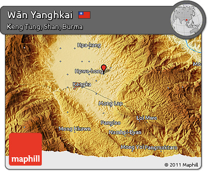 Physical 3D Map of Wān Yanghkai