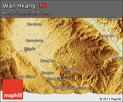 Physical 3D Map of Wān Hkang