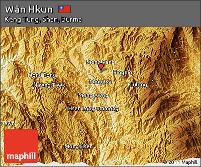 Physical 3D Map of Wān Hkun