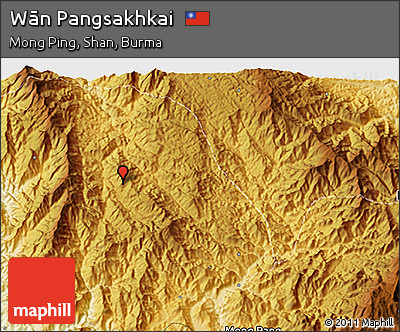 Physical 3D Map of Wān Pangsakhkai