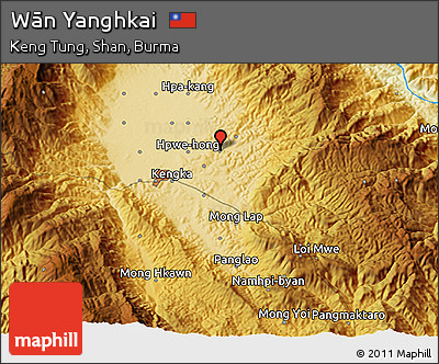 Physical 3D Map of Wān Yanghkai