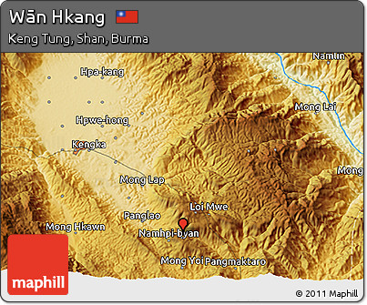Physical 3D Map of Wān Hkang