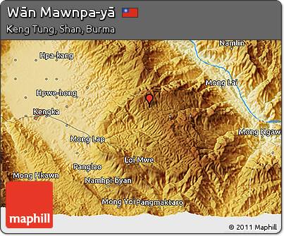 Physical 3D Map of Wān Mawnpa-yā