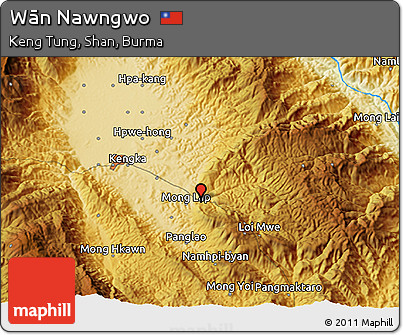 Physical 3D Map of Wān Nawngwo